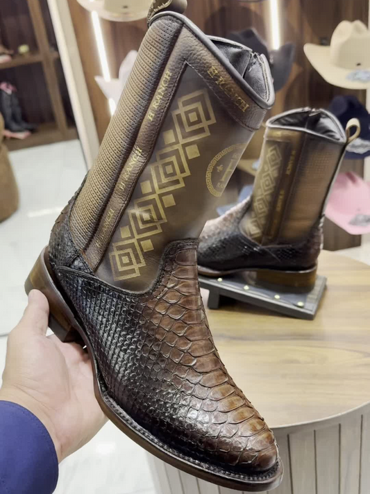 Brown Crocodile Cowboy Boots
