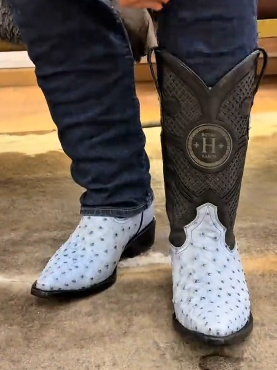 Men's Ostrich J Toe Cowboy Boots