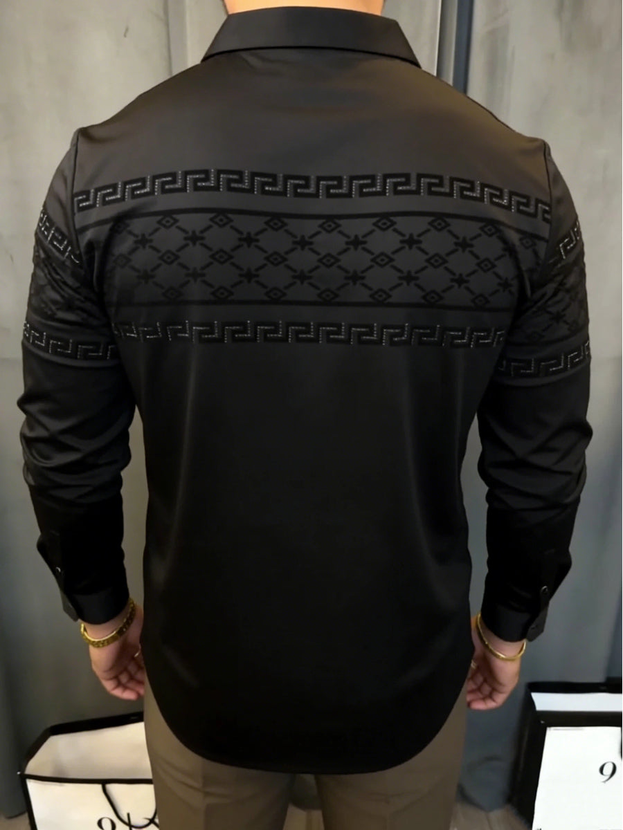 Men's Greek Key Initial Dress Shirt