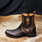 Men's Lettering Crocodile Leather Boots
