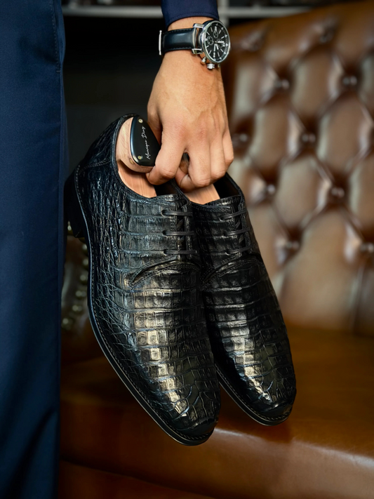 Handcrafted Crocodile Leather Men's Dress Shoes