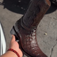 Men's Brown Caiman Alligator Leather Western Boots