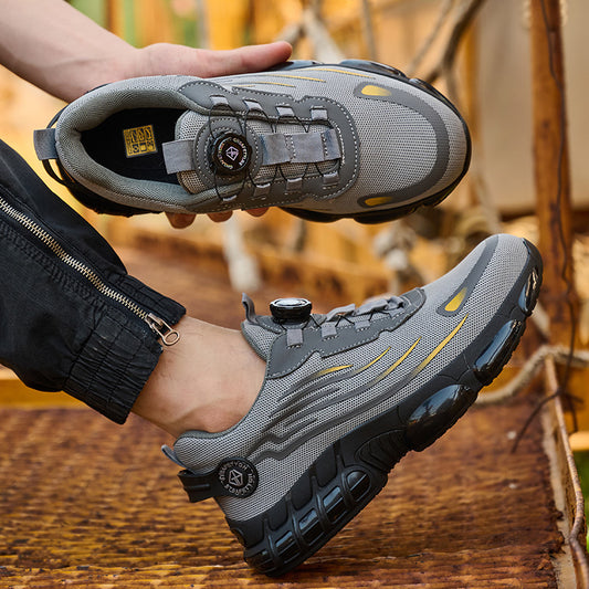 Men's Safety Shoes with Anti-Slip Nubs, Impact Resistance, and Puncture Protection