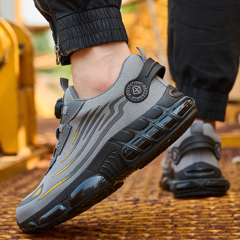 Men's Safety Shoes with Anti-Slip Nubs, Impact Resistance, and Puncture Protection