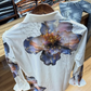 Men's Gradient Floral Rhinestone Print White Shirt
