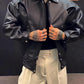 Men's PU Leather Elasticated Hem Jacket