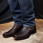 Men's Lettering Crocodile Leather Boots