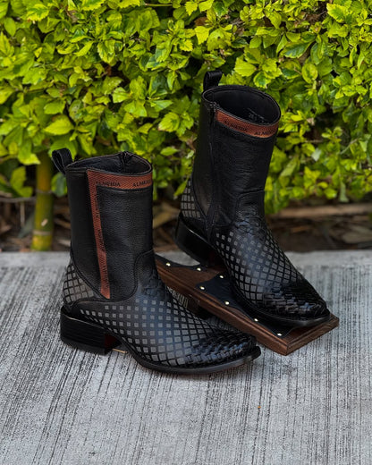 🔥New arrivals🔥Hand-woven leather zip-up cowboy boots