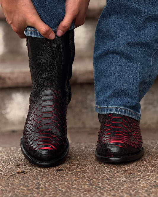 Black Python Cowboy Boots