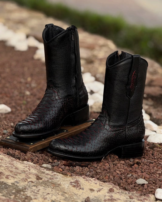 Black Python Cowboy Boots