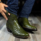 Men's Crocodile Pointed Toe Cowboy Boots