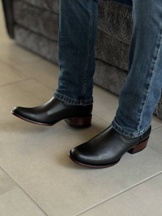 Black Classic Leather Cowboy Boots