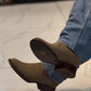 Men's Narrow Square Toe Stretch Ankle Boots