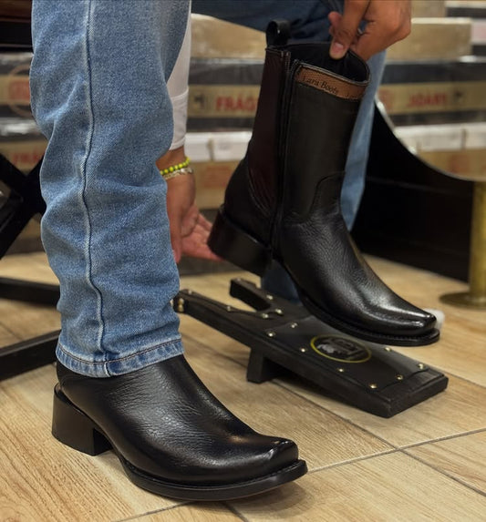 Black Shiny Western Cowboy Boots