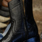 Black Lizard Leather Western Cowboy Boots