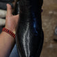 Black Lizard Leather Western Cowboy Boots