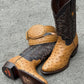 Men's Oval Toe Leather Cowboy Boots