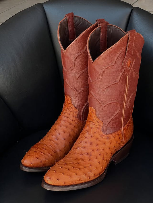 Men's Oval Toe Western Cowboy Boots