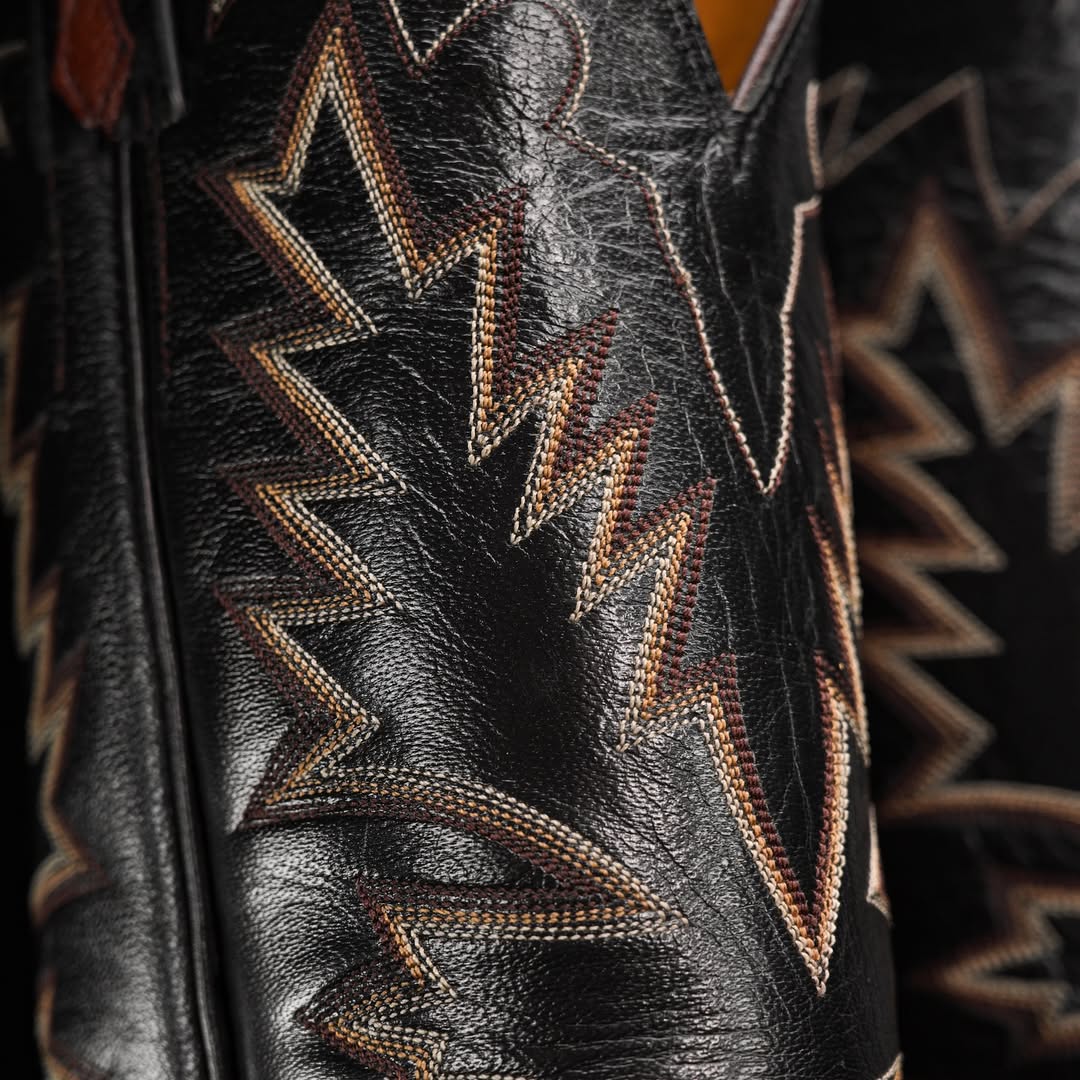 Men's Square Toe Ostrich Leather Cowboy Boots