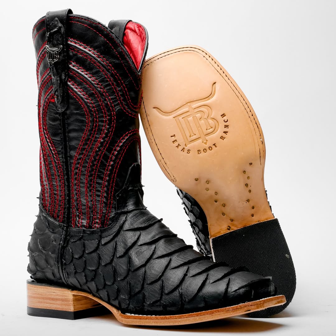 New Black Jumbo Python Boots