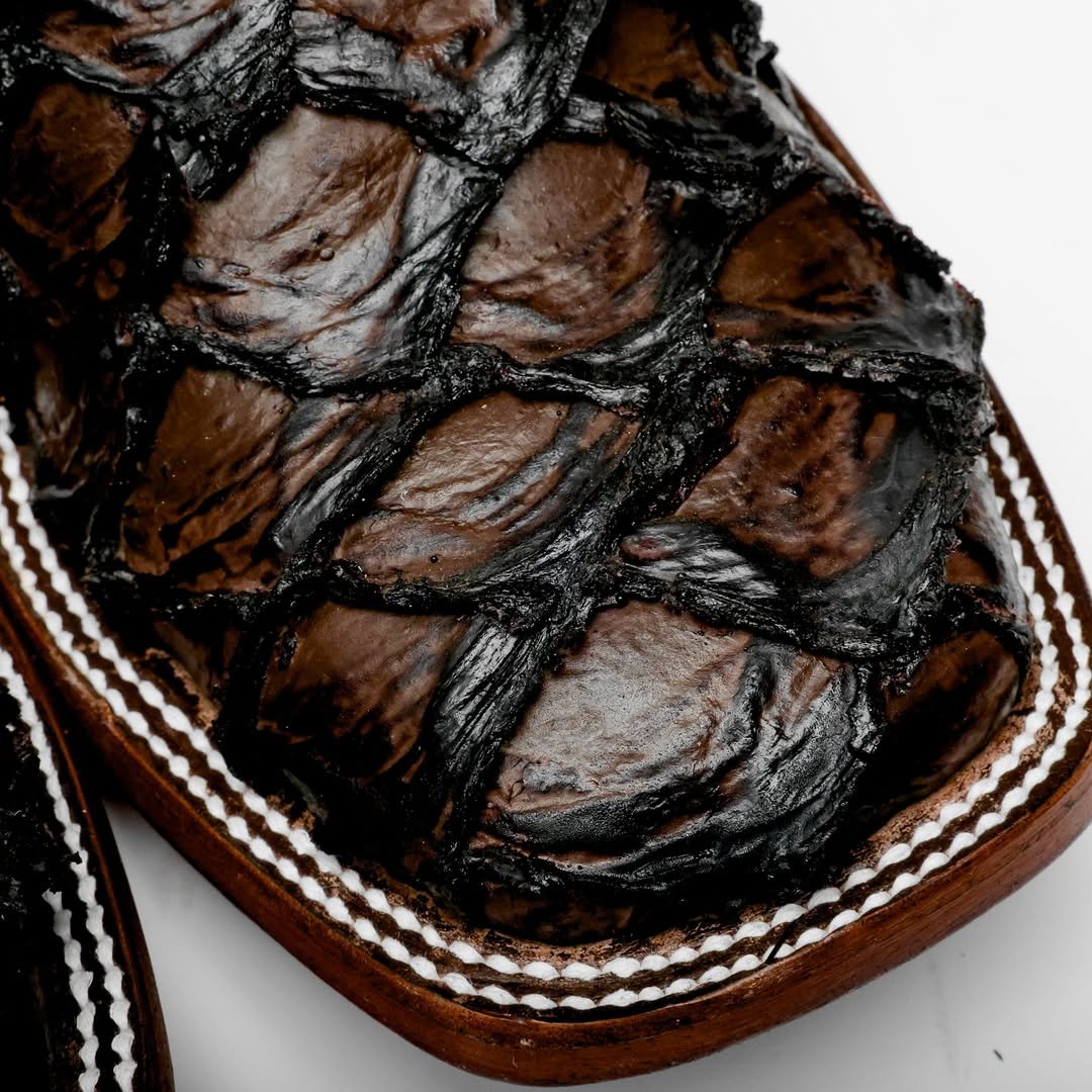 Chocolate Brown Jumbo Pirarucu Boots