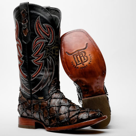 Chocolate Brown Jumbo Pirarucu Boots