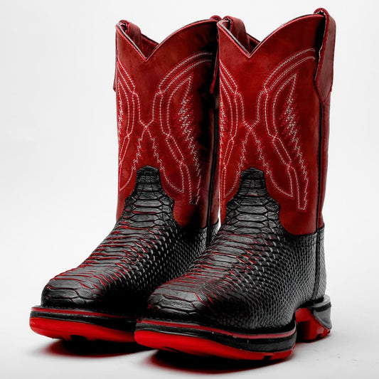 New Black/Red Python Boots