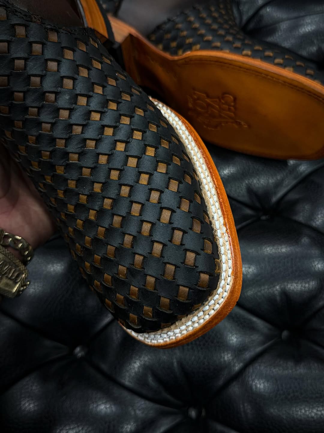 Men's Chocolate Woven Ankle Boots