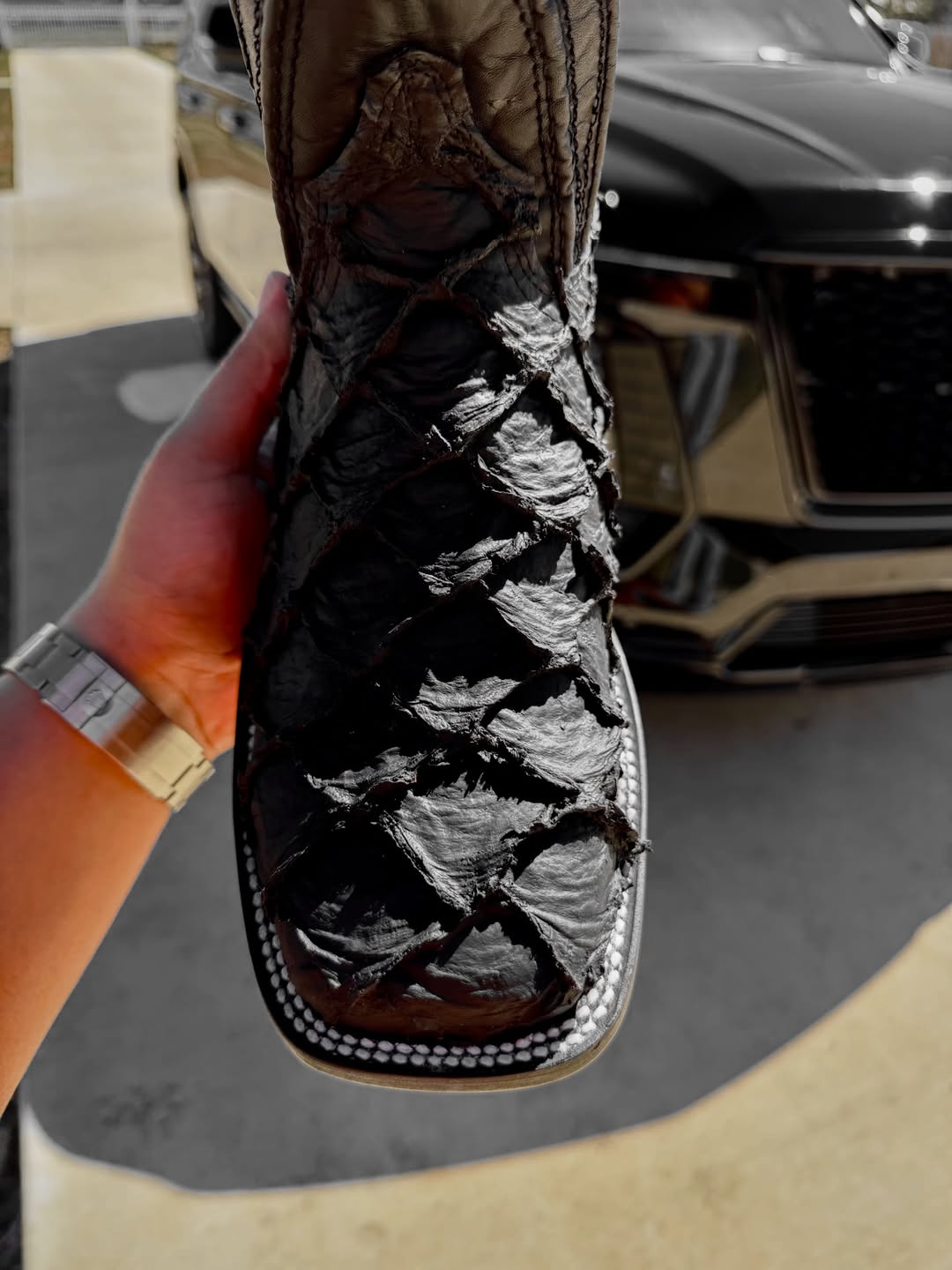 Men's Matte Black Western Cowboy Boots