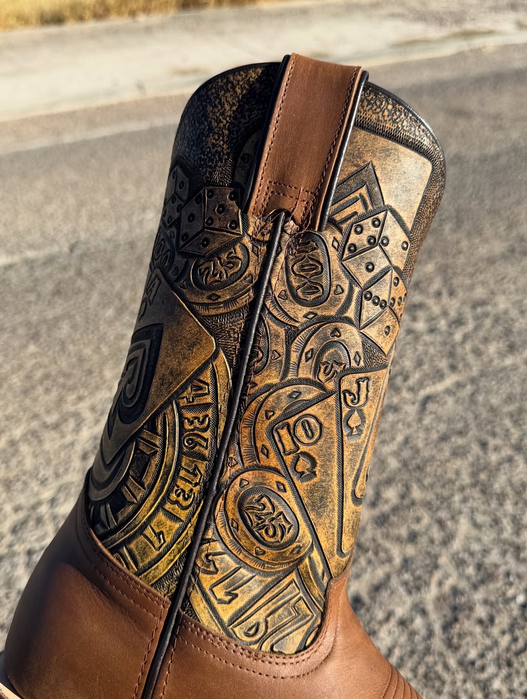Brown Poker Western Cowboy Boots