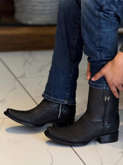 Original Black Python Cowboy Boots