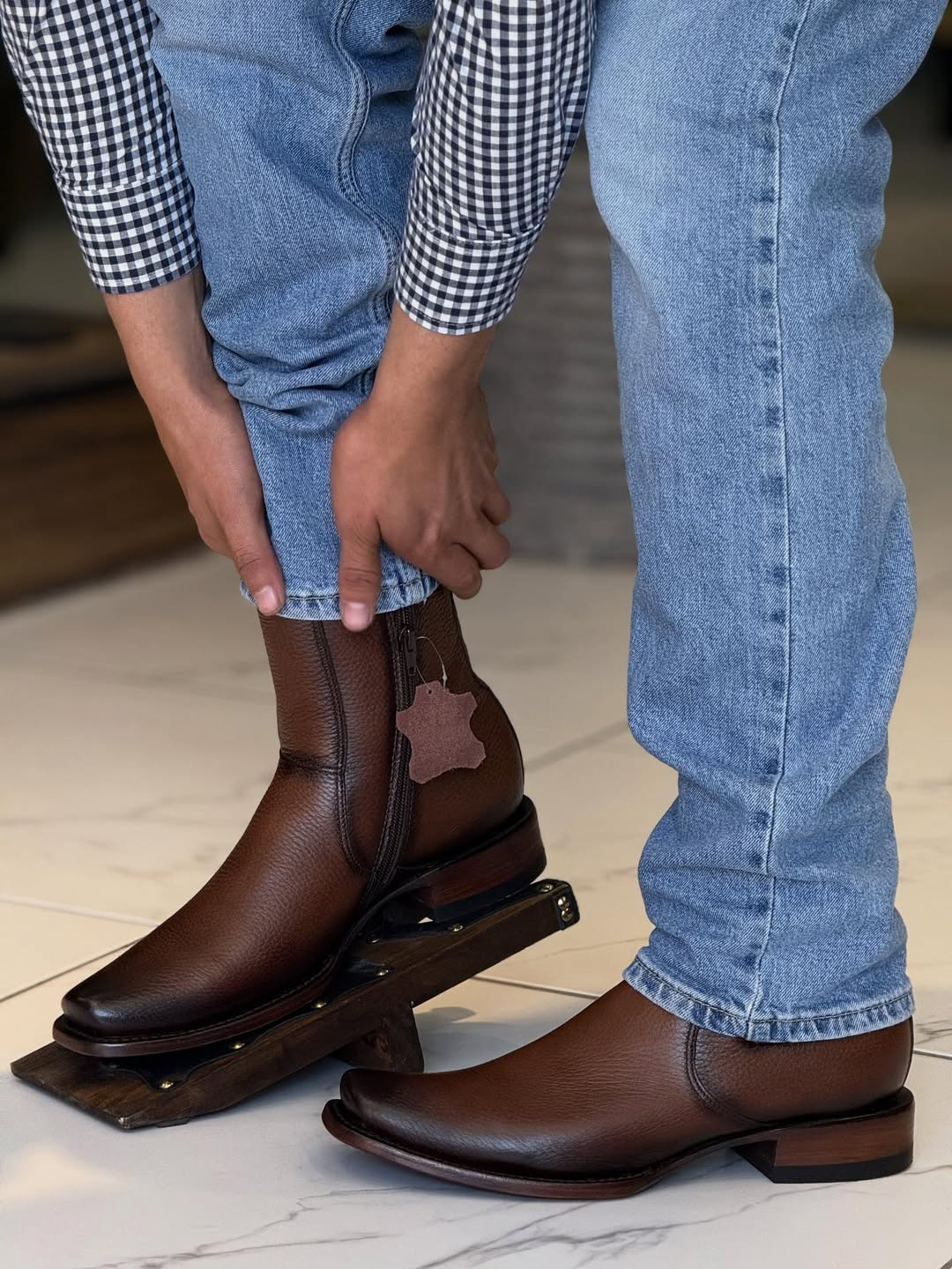 Brown Deerskin Ankle Boots