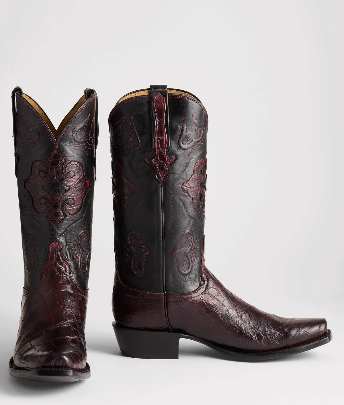 Black Cherry Pointed Toe Western Cowboy Boots