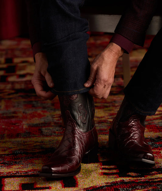 Black Cherry Pointed Toe Western Cowboy Boots