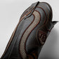 Brown Square Toe Caiman Belly Leather Boots