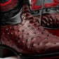Black Cherry Ostrich Boots