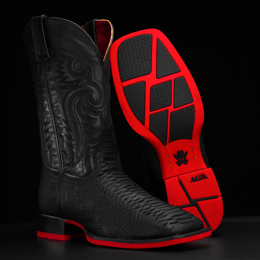 Black Python Cowboy Boots