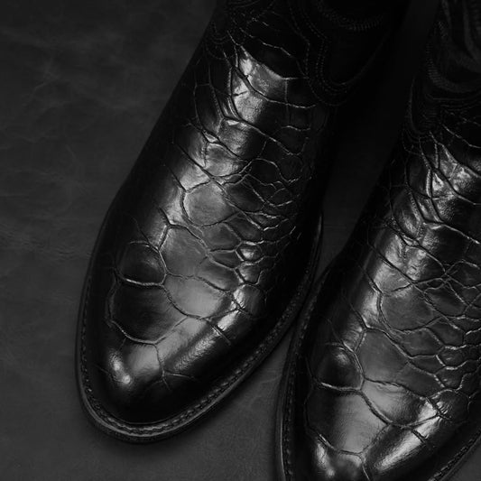 Men's Black Turtle J-Toe Boots