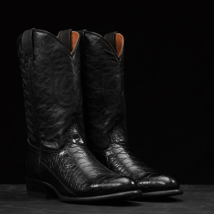 Men's Black Turtle J-Toe Boots