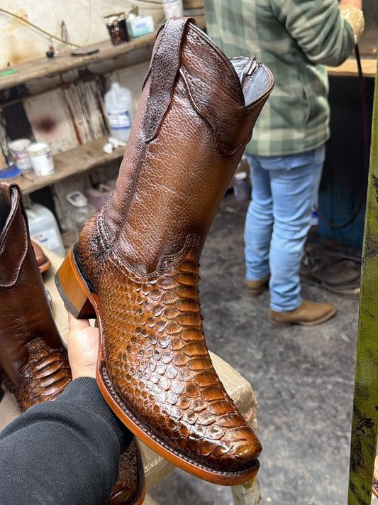 Men's Zipper Python Boots