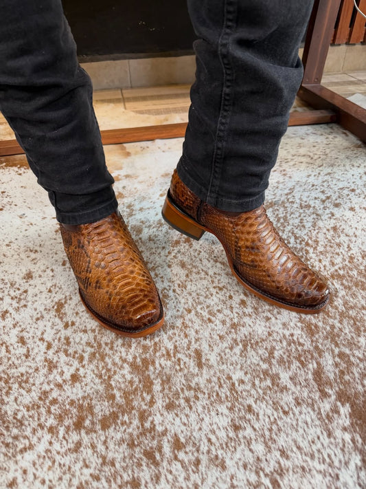 Men's Zipper Python Boots