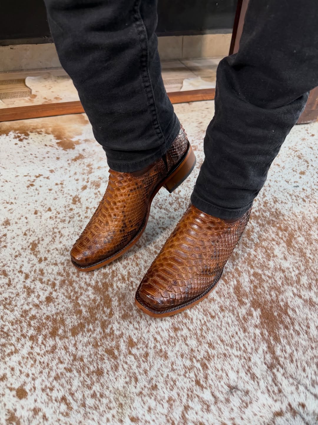 Men's Zipper Python Boots