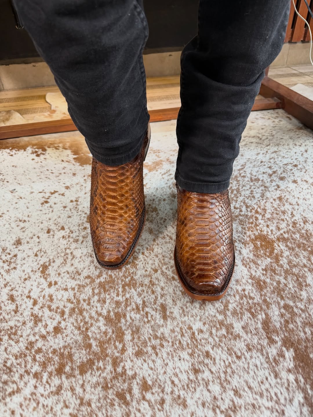 Men's Zipper Python Boots
