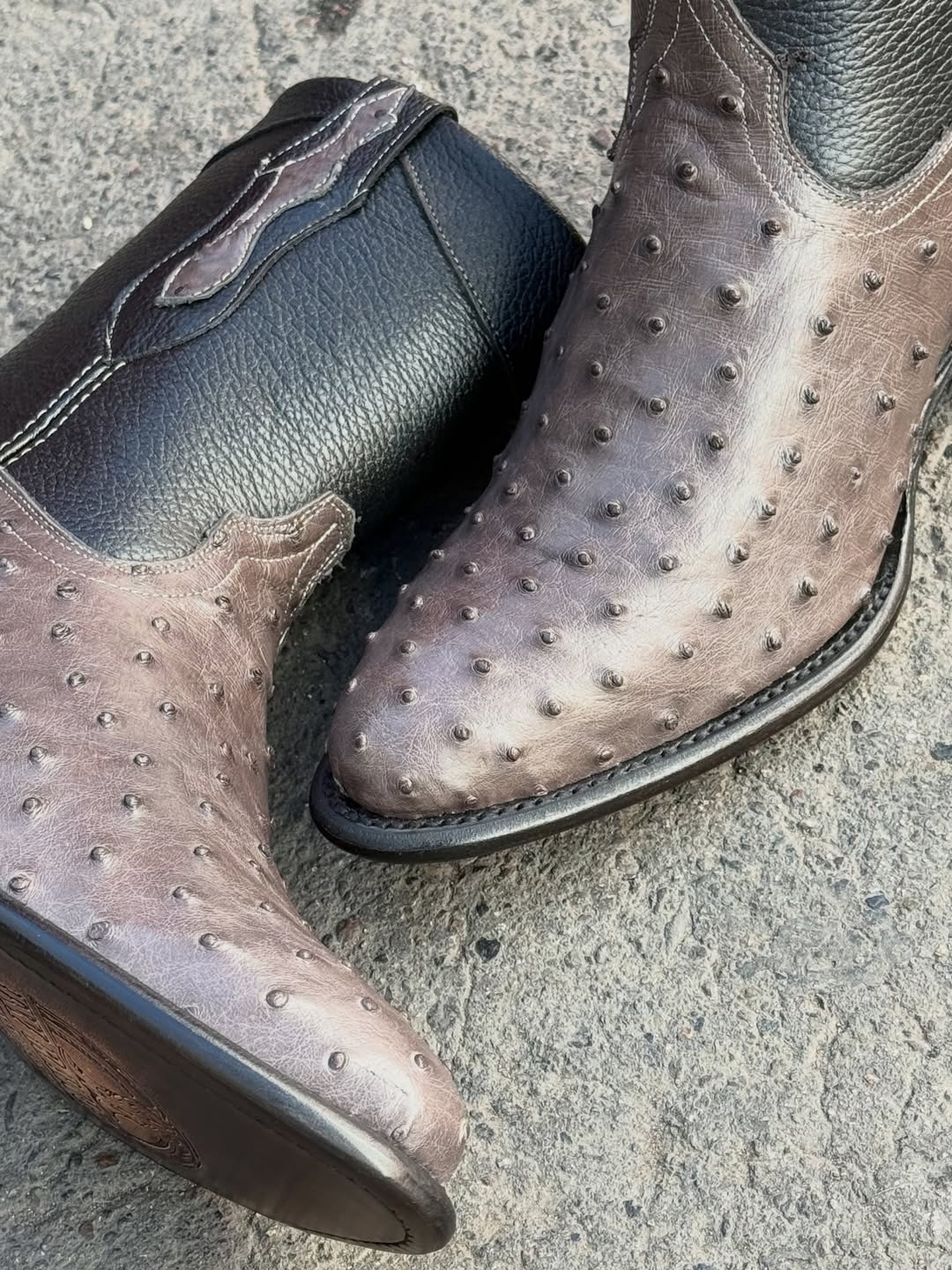 Men's Gray Alligator Leather Boots
