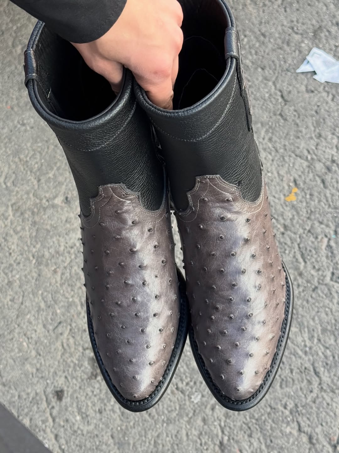 Men's Gray Alligator Leather Boots