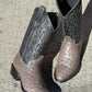 Men's Gray Oval-Toe Cowboy Boots
