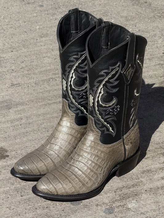 Men's Pointed-Toe Crocodile Cowboy Boots