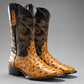 Men's Ostrich Leather Western Cowboy Square Toe Boots