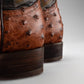 Men's Ostrich Leather Western Cowboy Square Toe Boots