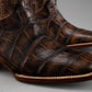 Men's Square-toe Crocodile Leather Cowboy Boots